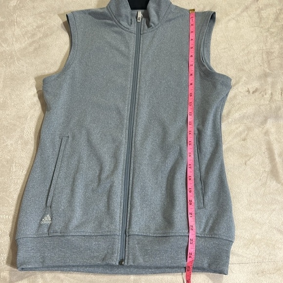 Adidas Womens Golf Vest Gray Sleeveless Zip Jacket Athleisure Sportswear Size S - Picture 4 of 8